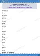 Đề thi giữa kì 2 Tiếng Anh 4 iLearn Smart Start - Đề số 7